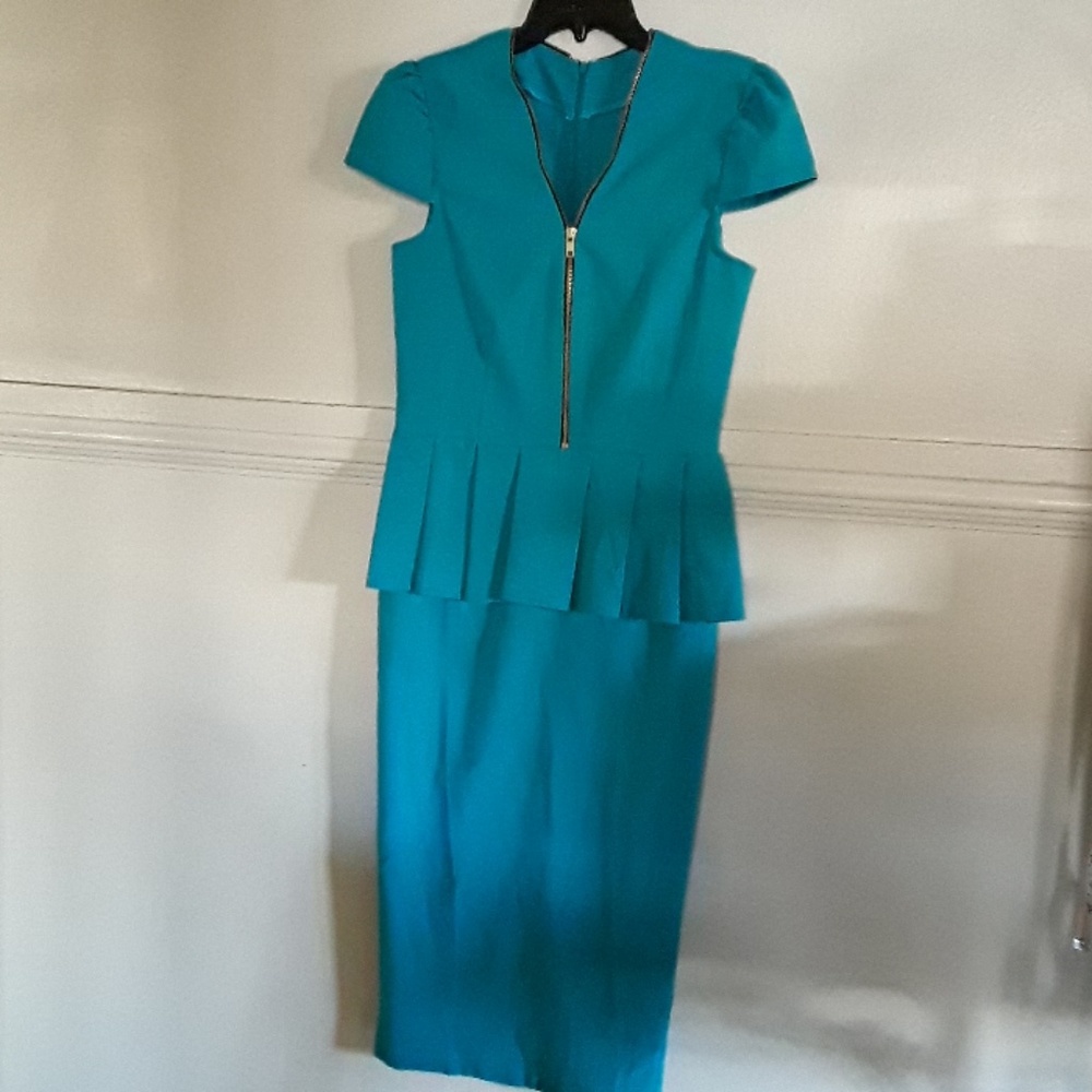 Turquoise Blue Peplum Dress